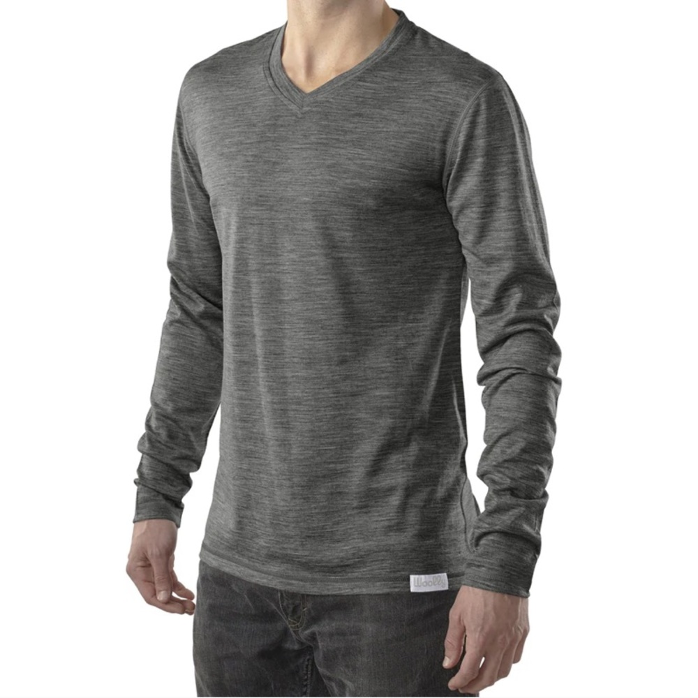 NWT Woolly 100% Merino Wool Baselayer V Neck Longsleeve Shirt